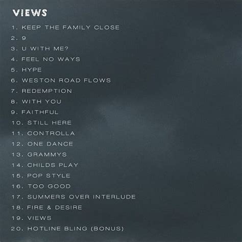 views tracklist